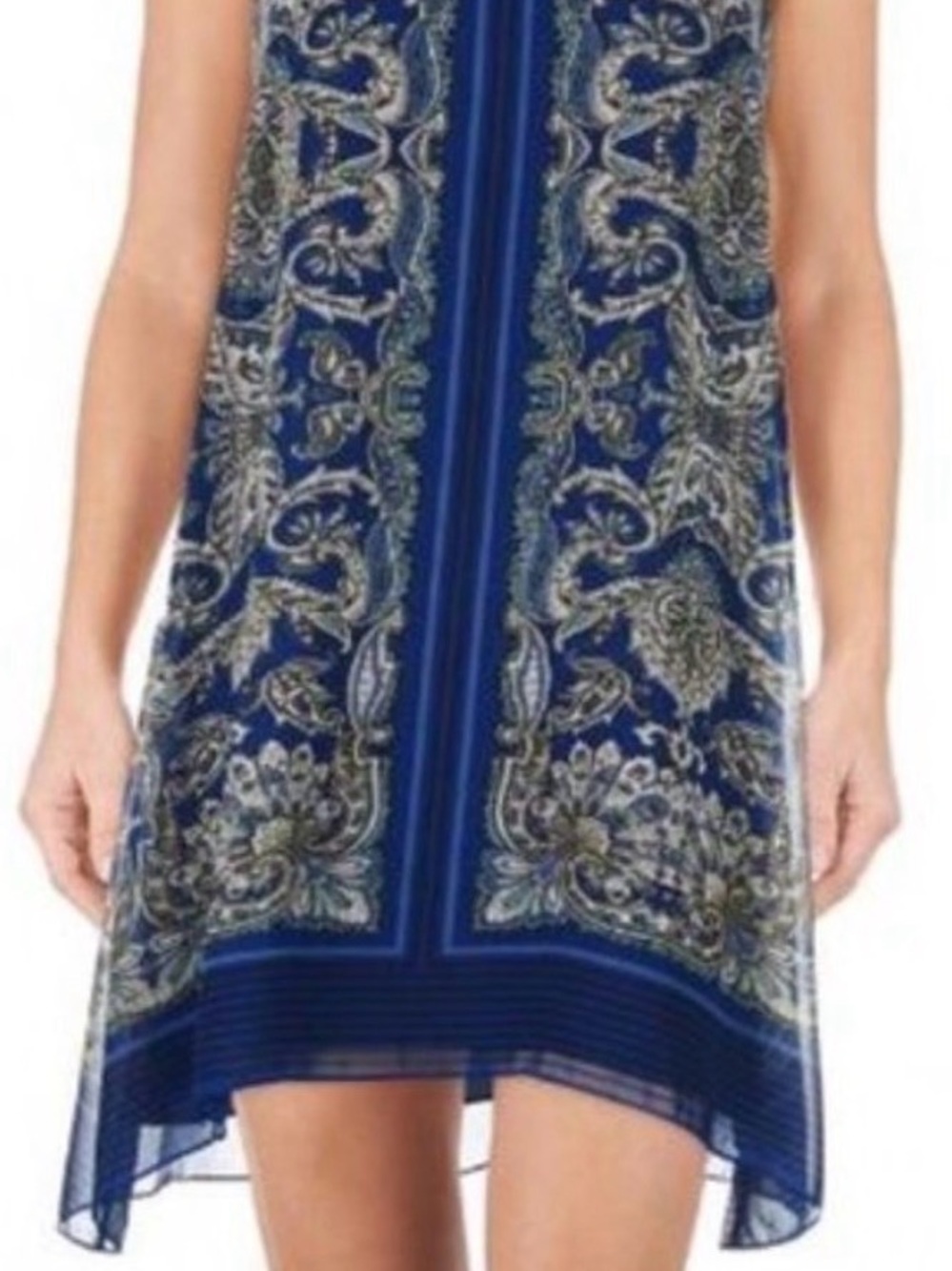 Max Studio Royal Blue Paisley-Print Mini Dress